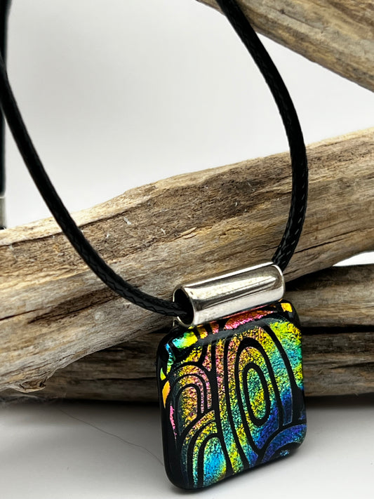 Fused Glass Rainbow Necklace